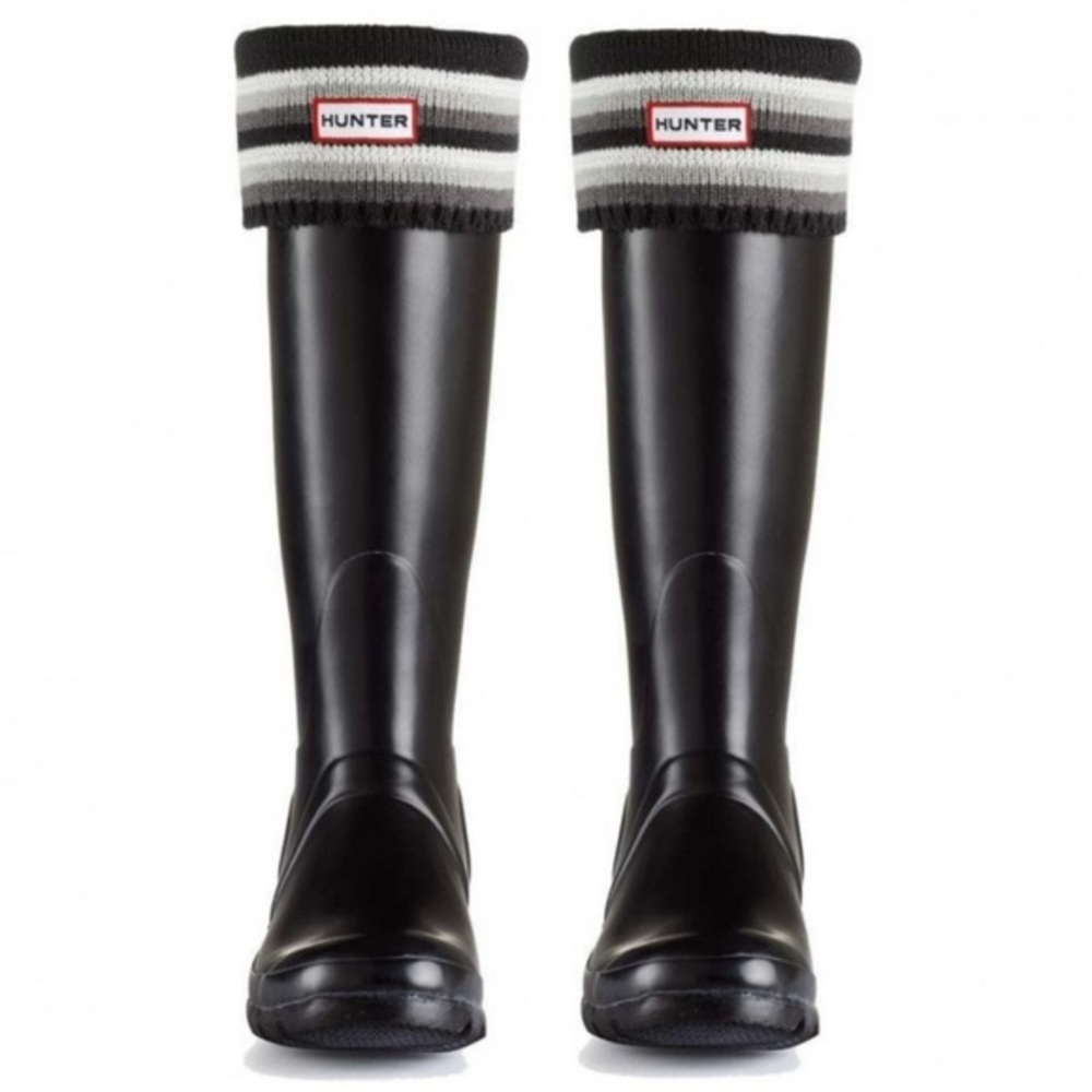 HUNTER Striped Fleece Welly Socks [US 8-10]